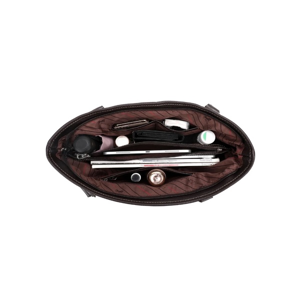 Montana West Aztec Cowhide Print Canvas Tote Bag - Picture 4 of 4